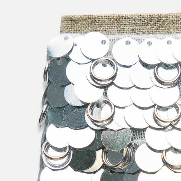 NWT ZARA SEQUIN MINI SKIRT ZW COLLECTION - Picture 8 of 9